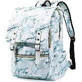 FEWOFJ Marble School Backpack for Girls, 15.6" Laptop Backpacks College School Bookbags Casual Daypack