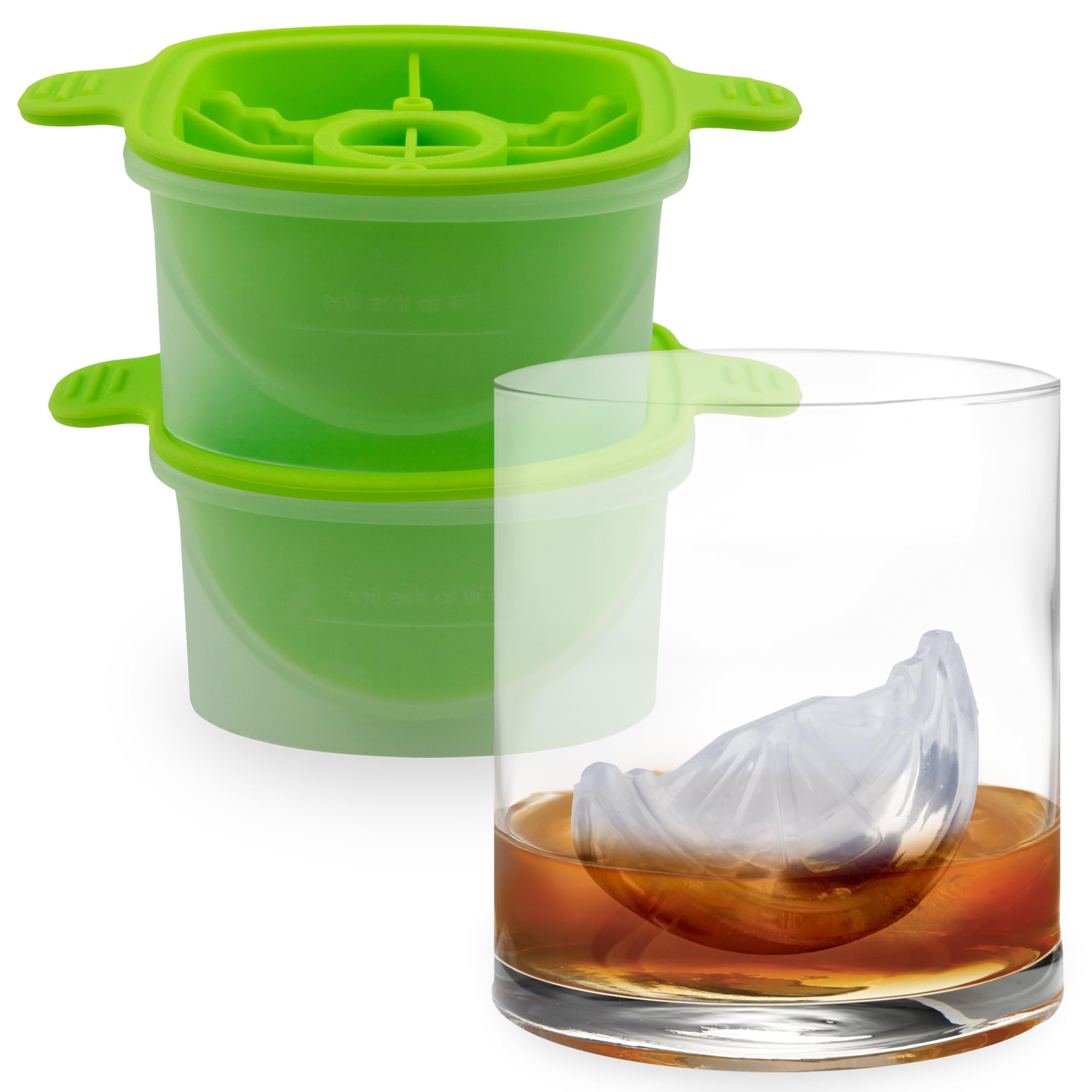 Tovolo Lime Wedge Ice Molds (Set of 2) - Slow-Melting, Leak-Free, BPA-Free/Great for Whiskey, Cocktails, Fun Drinks, and Gifts