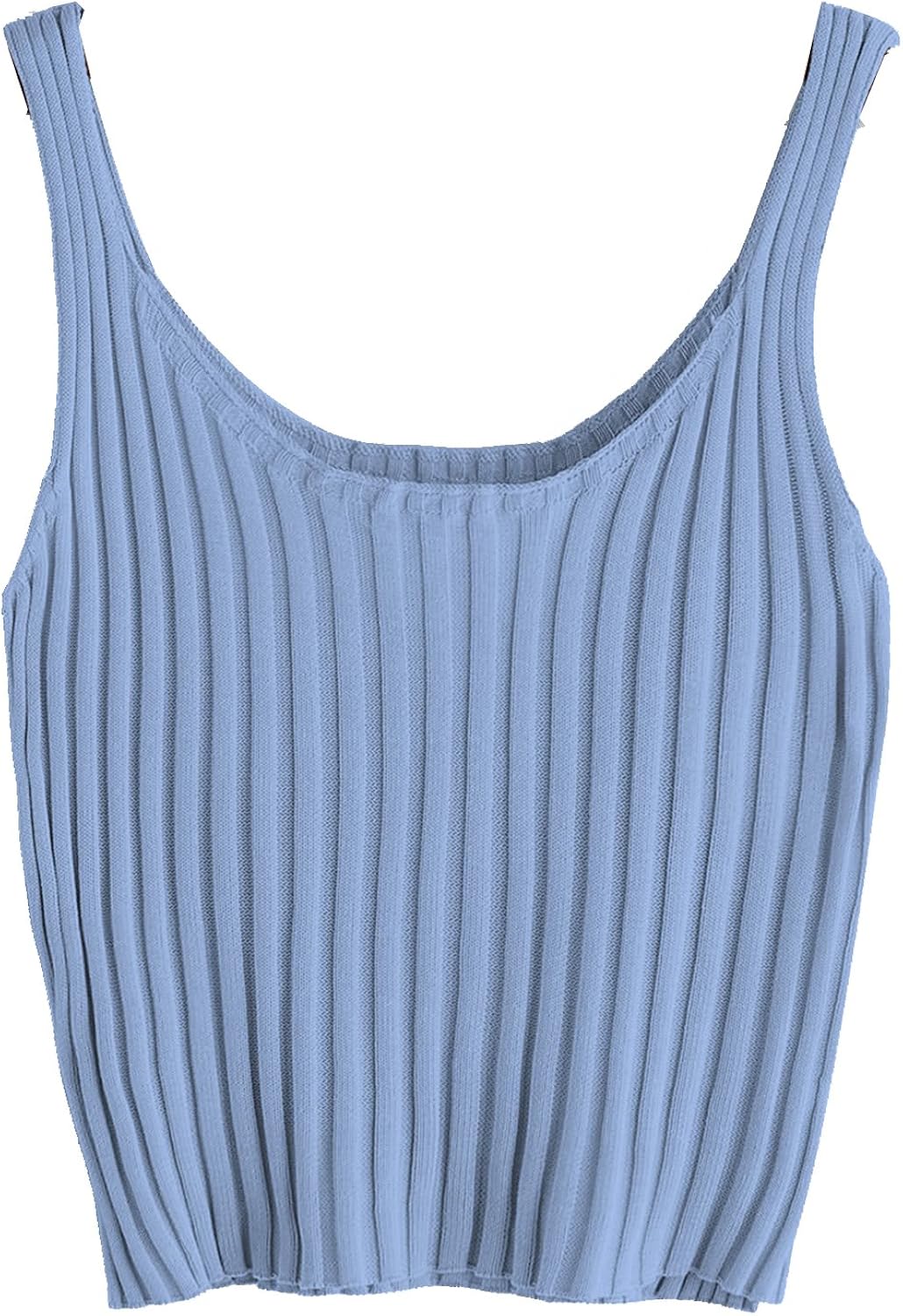 SweatyRocks Women's Ribbed Knit Crop Tank Top Spaghetti Strap Camisole Vest Tops at  Women’s Clothing store