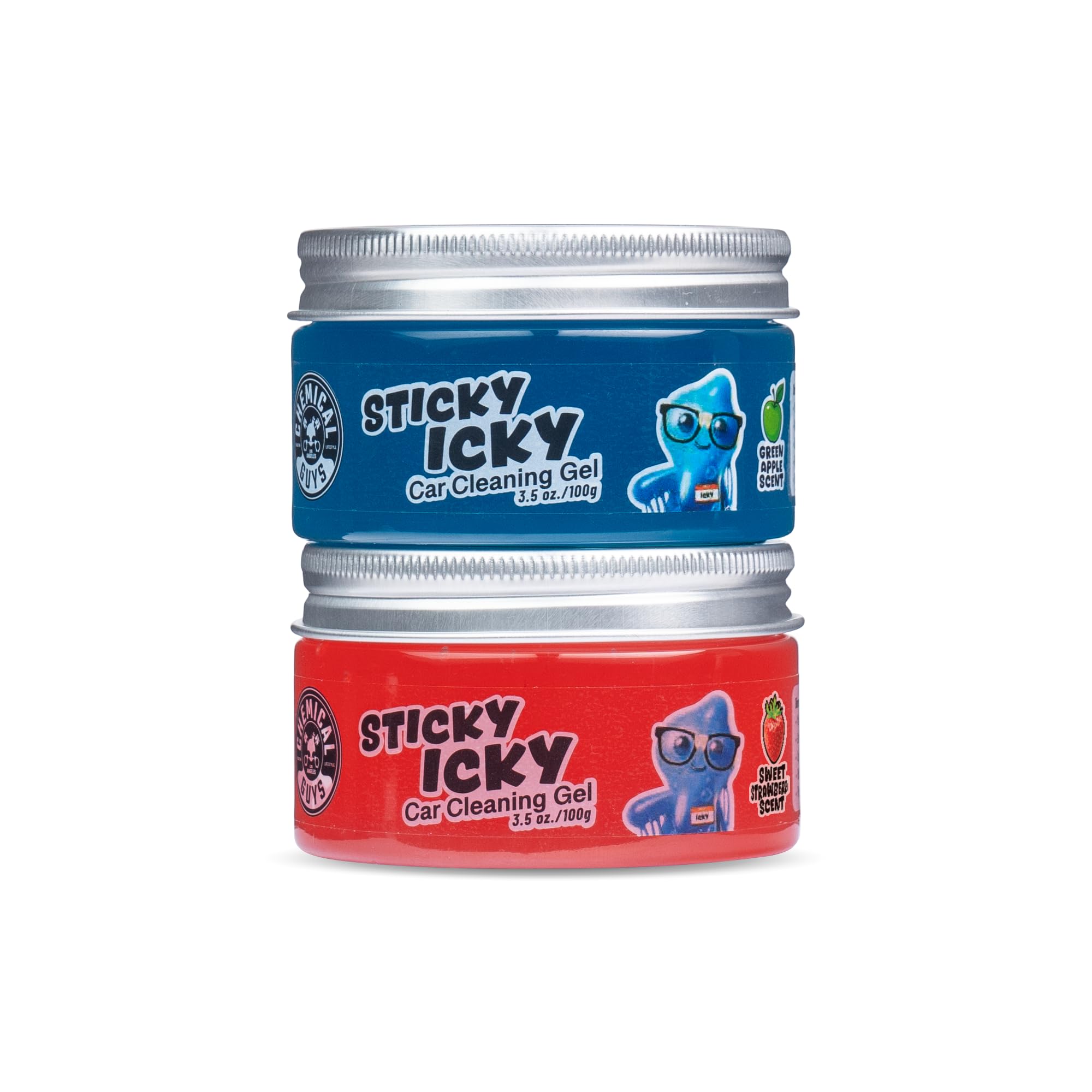 Chemical Guys, Sticky Icky Cleaning Gel, Green Apple & Strawberry, 2 Pack