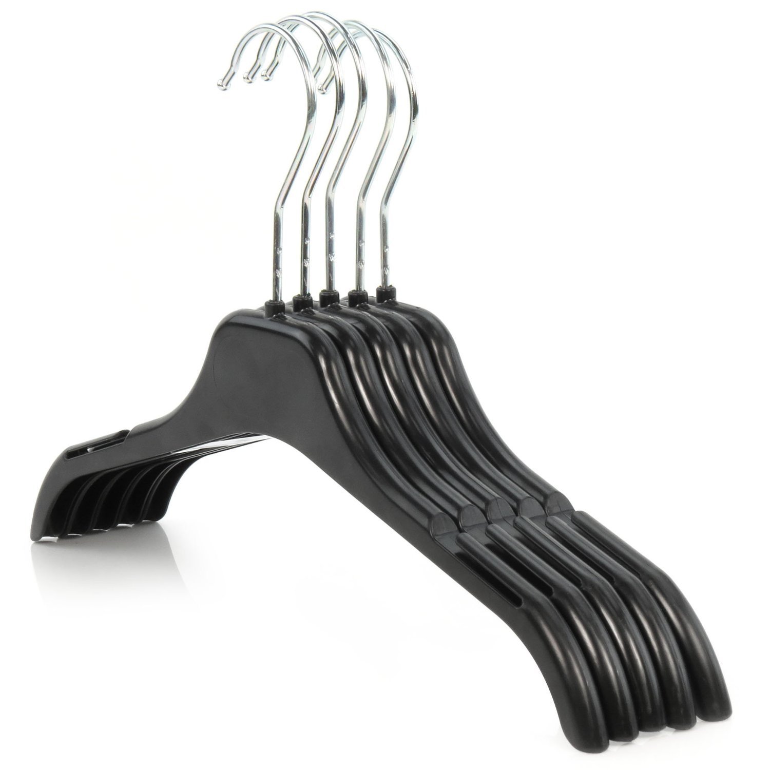 HANGERWORLD 30 Black 11.8inch Plastic Kids Coat Clothes Garment Baby