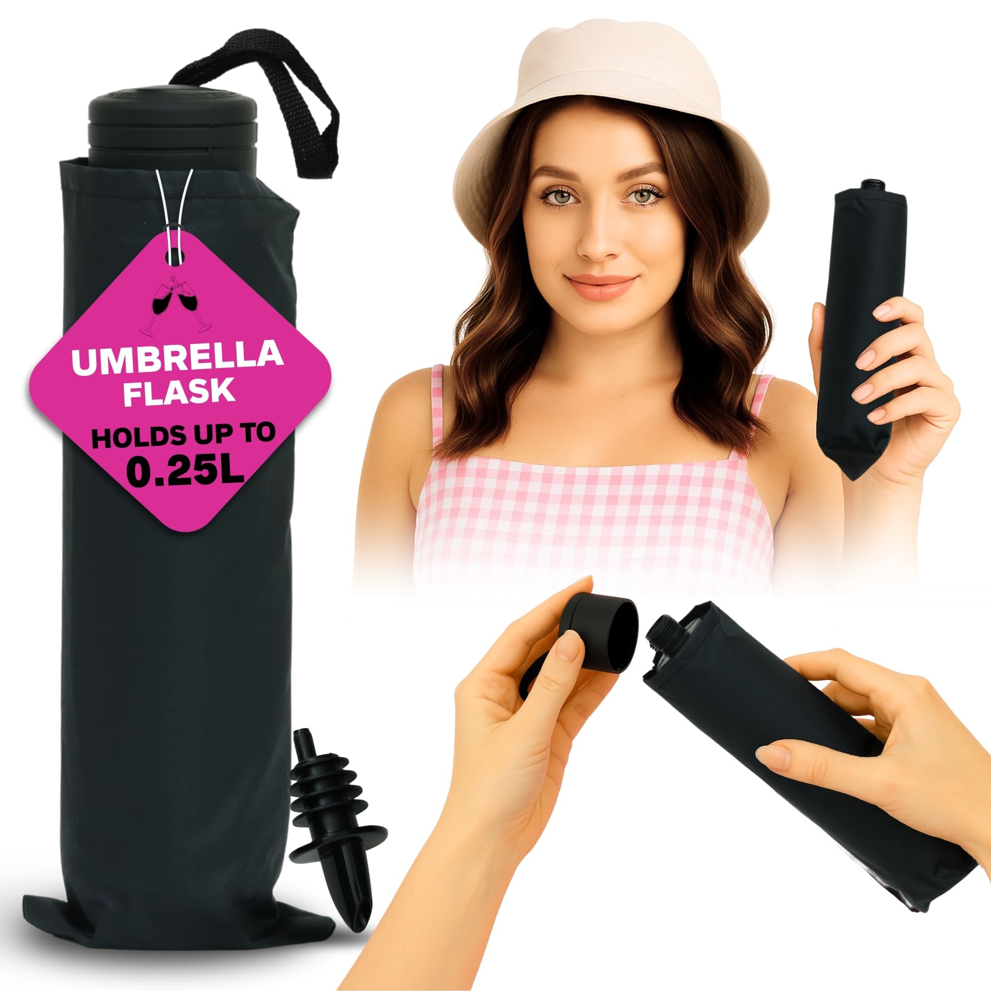 Secret Flask - Umbrella Flask - 200ml (12 Drink Capacity) - Completely Undetectable on Nights Out
