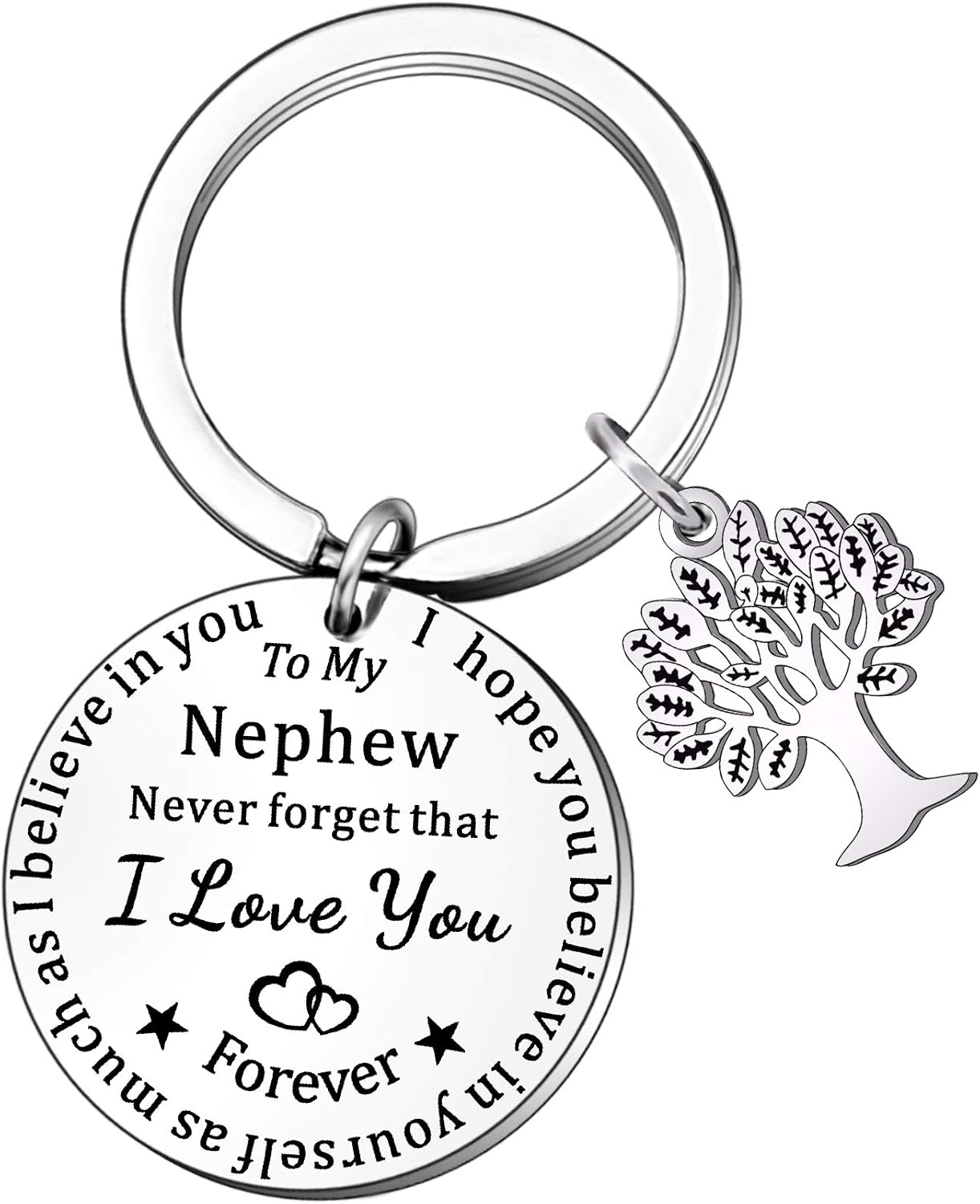 QMVMV Nephew Gifts Nephew Keyring Birthday Christmas Gifts For Boys From Auntie Uncle Keychain Engraved I Love You