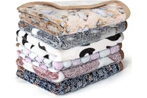 YEDSINTU 6 Pcs Absorbent Guinea Pig Blankets Washable Small Animal Fleece Bedding Cage Liners Reusable Pet Pee Pad Sleep Mat Pad Cover for Hamster Ferret Rabbit Chinchilla Hedgehog (16"x24")