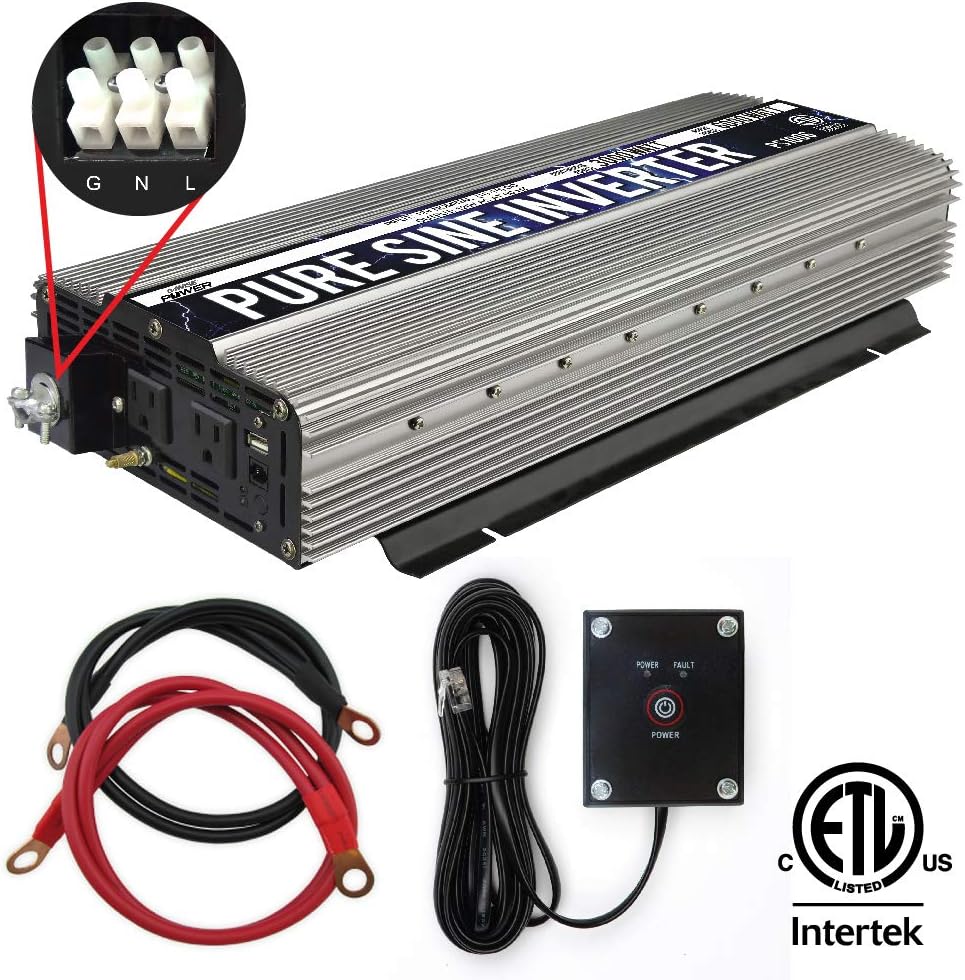 GoWISE Power PS1006 3000W Pure Sine Wave Power Inverter/Hardwire