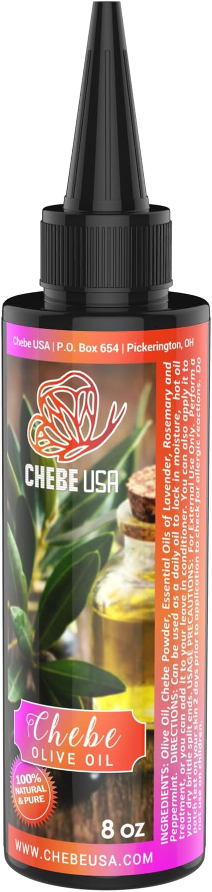 Original Chebe Olive Oil (8 Oz) - All-Natural Hair Oil- Contains Pure Ingredients and Essential Oils Promotes Strong and Healthy Hair Growth Helps Repair Damaged Hair Great for All Hair Types