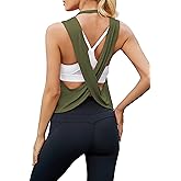 Bestisun Women Backless Workout Shirts Athletic Crop Tank Tops Open Back Gym Clothes