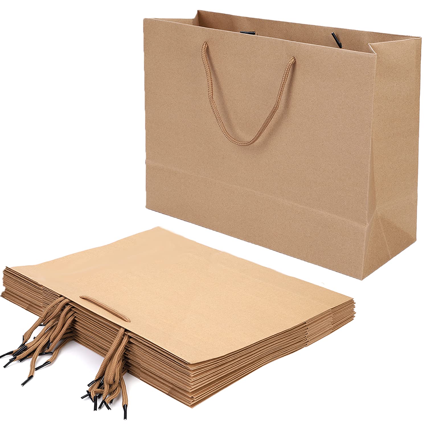 Extra Large Paper Gift Bag With Handle - Shopping and Party Carrier for Valentine's Day, Birthday, Wedding, Clothing, Dress, Scarf - 10 Pack