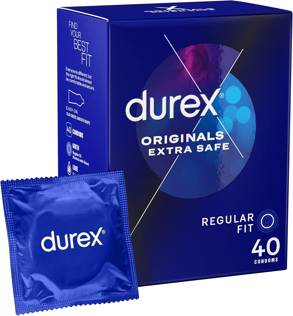 Durex Originals Extra Safe Condoms Regular Fit 40 Pack Easy On Shape