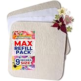 Microfleur Microwave Flower Press Refill Pack, DIY Floral Art - 9" (23 cm) | Replacement Washable Cotton Liners Cloth, Fits Max Press, Scrapbooks, Greeting Cards, Handicrafts for Drying and Pressing