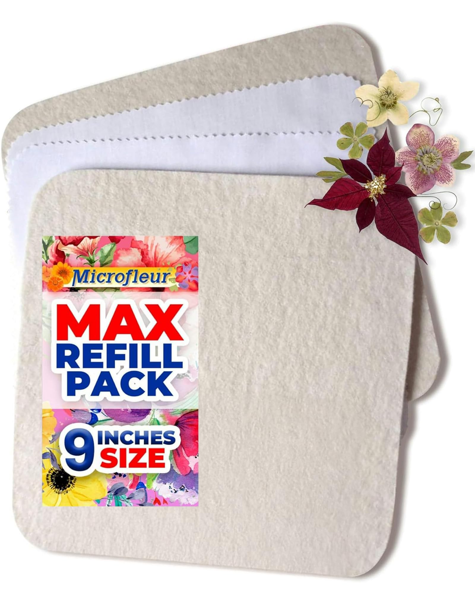 Microfleur - Max Microwave Flower Press Refill Pack - Floral Art Crafting Accessory, Creative Pressing, DIY Handicrafts Creations for Plant Lovers, Replacement Washable Cotton Liners - 9" (23 cm)
