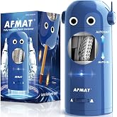 AFMAT PSX5RB Electric Pencil Sharpener for Colored Pencils 7-11.5mm, Fully Automatic Robot Pencil Sharpener, Auto in &amp; Out, Rechargeable Hands-Free for Classroom/Home/Office, Battery Operated, Blue