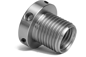 BMWOOD 1"x8TPI Female to 1-1/4"x8TPI Male Thread Adaptor for Woodworking Lathe Headstock Spindle Woodturning. Fitted with jackscrews for safety reverse turning.