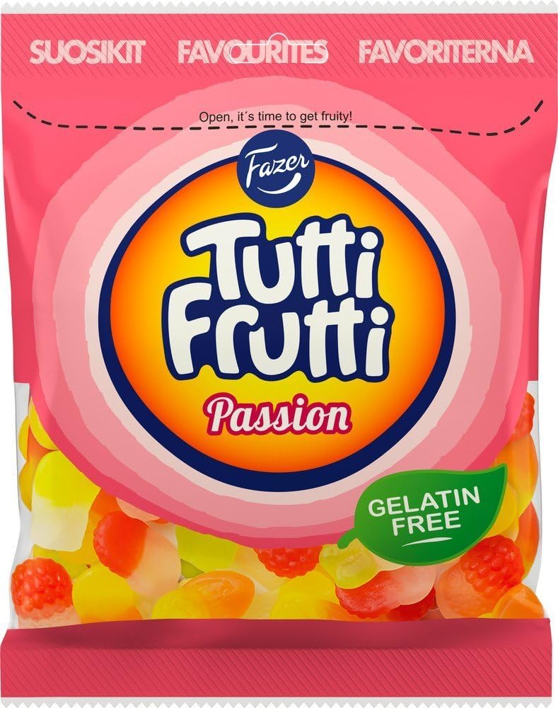 Fazer Tutti Frutti Passion Original Finnish Fruity Gelatin Free