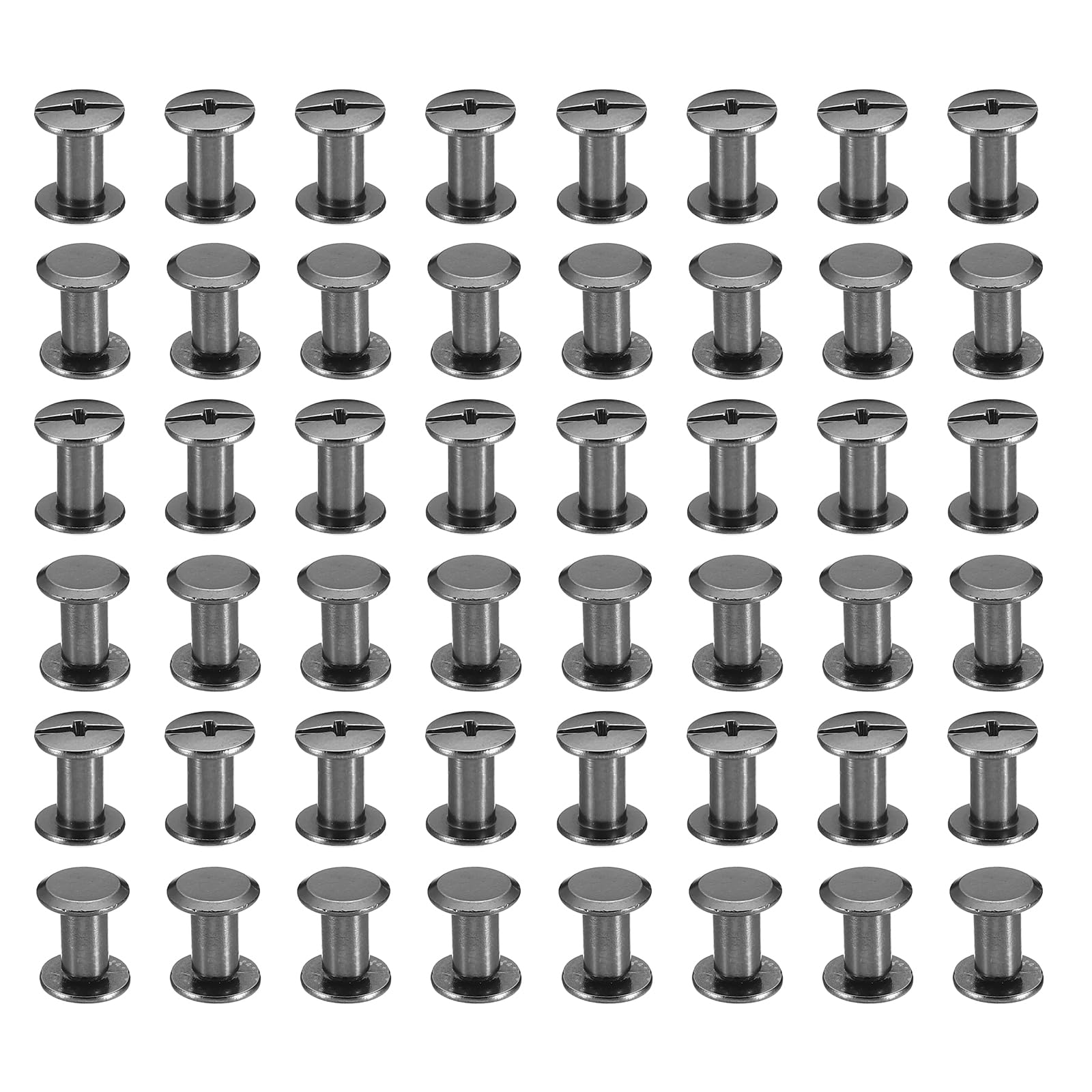PATIKIL 50 Sets Chicago Screws, M5x8mm Chicago Screws Phillips Binding Post Screw Bolts Leather Rivets Fasteners Connectors Steel for Leather Belt Scrapbook Photo Albums, Black