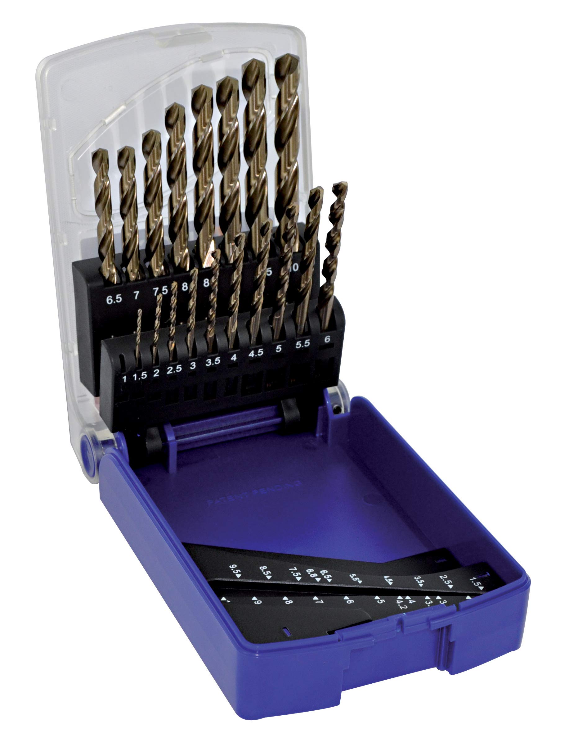 Tivoly 11468570015 T-Box Type E Set of 19 Metal Drill Bits HSS Cobalt TECHNIC Diameter 1 to 10 mm x 0.5 mm