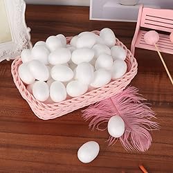 50Pcs Foam Eggs 1.5 Inch Tall White Craft Eggs