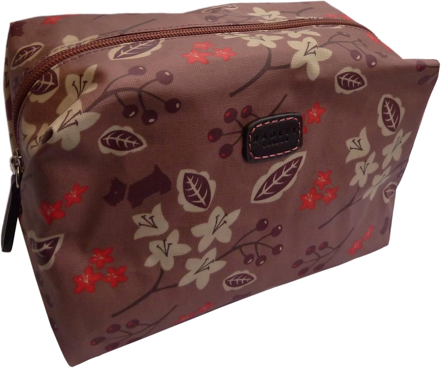 Radley 'Flowers and Berries' Oilskin Medium Cosmetic Travel Pouch Bag