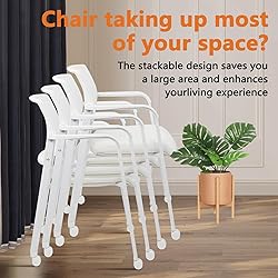 CLATINA Stacking Office Chairs with Wheels | Mesh