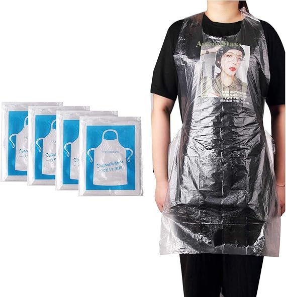 VOVCIG Clear Disposable Aprons,100Pcs 24" X 40" Adult Women Men Aprons