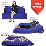 Urban Decor 4X6 Feet Two Seater Sofa Cums Bed Mechanism Fold Out Royal Blue Color