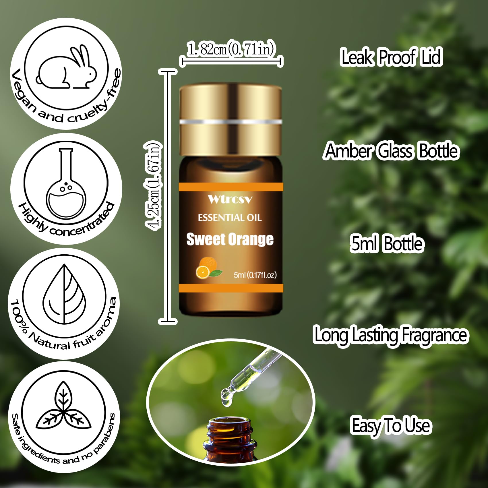 Wtrcsv Essential Oils Set - Top 15 Scents for Diffuser, Humidifier, Home Care, Aromatherapy, Massage, Candle & Soap Making - Nice Gift for Family & Friends