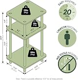 Furinno Just Side Table 3-Tier End Table Sonoma Oak Bedside Night Stand view 3