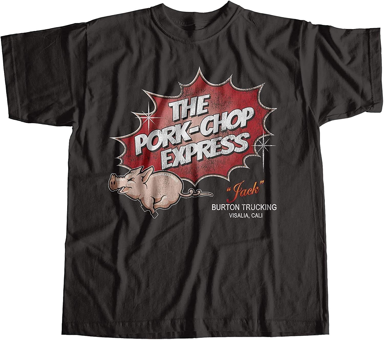 The Pork Chop Express Logo Mens Casual TShirt manica corta Shirt Nero