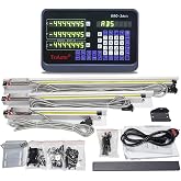 DRO 3 Axis Digital Readout Display + 3pcs Glass Linear Scale for CNC Mill Lathe Machine (Customized Size)