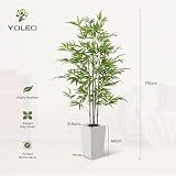 YOLEO 5.5FT Artificial Bamboo Tree with White Planter Indoor Decor view 4