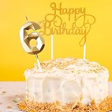 Yiran Gold 70 Birthday Candles 2pc 70 Happy Birthday Cake Topper view 7