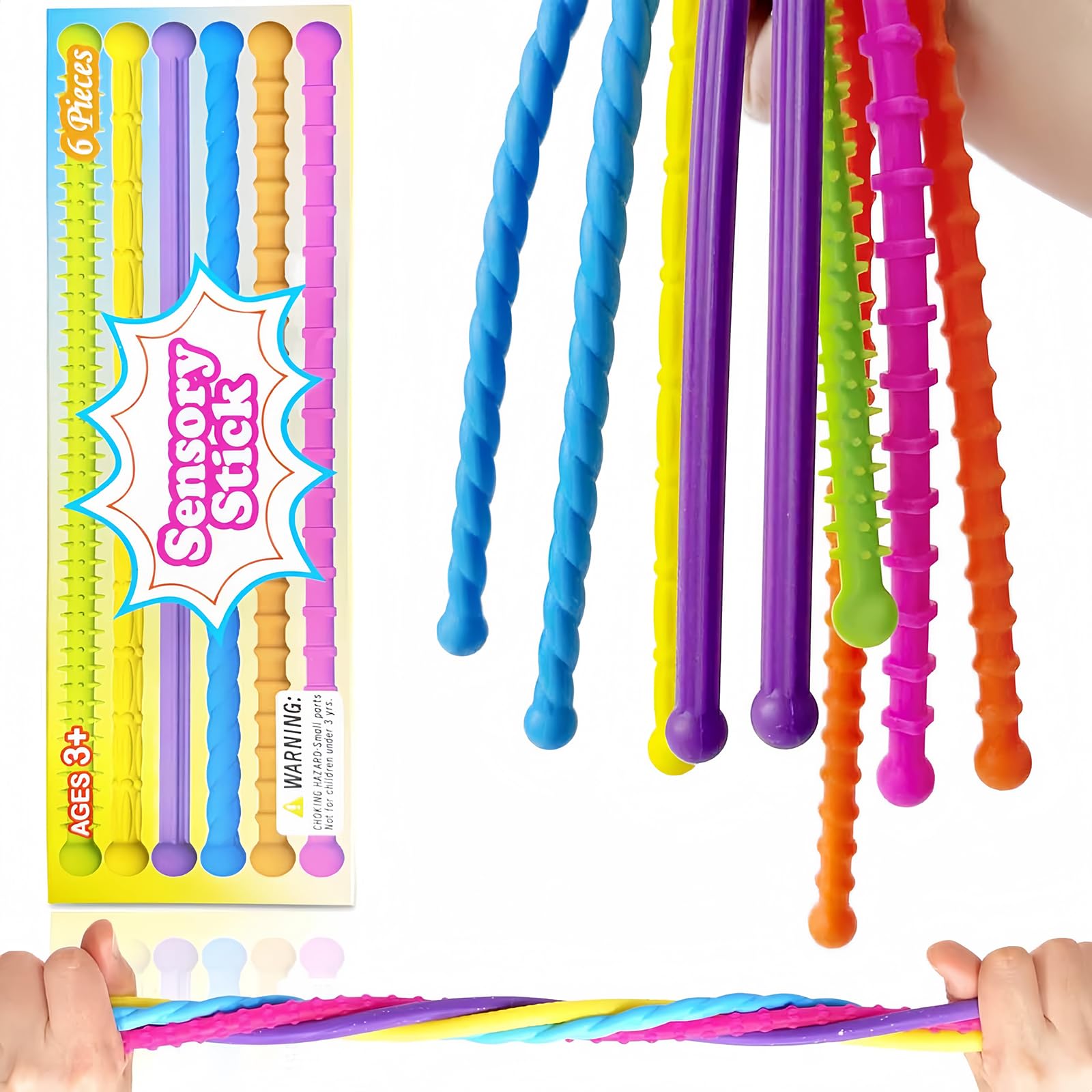 Fidget Box 6 Pack Sensory Fidget Toys for Autism, QIANSSE Sensory Toys for Anxiety Stress Relief Textured Squishy Fidget Toys