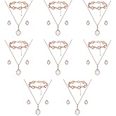 OTTFF Bridesmaid Jewelry Set For Wedding 1-4-6-8 Sets 18k Gold/Rose Gold/Silver Plated Teardrop Pendant Pave Pearl Necklace Earrings Bracelet Set for Women Adult