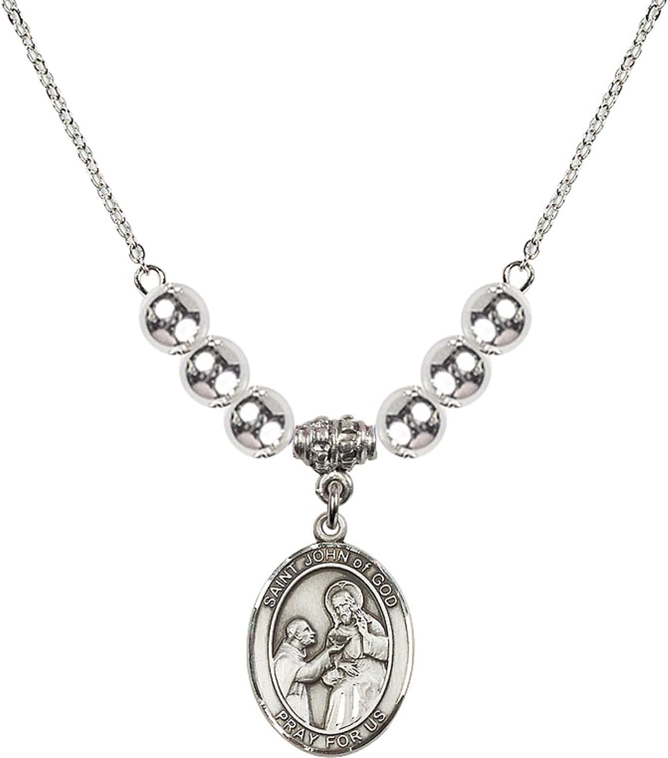 18 Inch Rhodium Plated Necklace w 