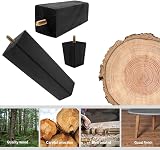 Jetcloud 4Pcs Wood Sofa Legs 10cm Square Tapered Oak Replacement Feet view 2