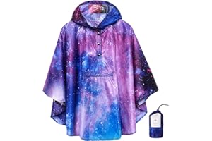 SaphiRose Lightweight Kids Rain Poncho Jacket Waterproof Outwear Rain Coat