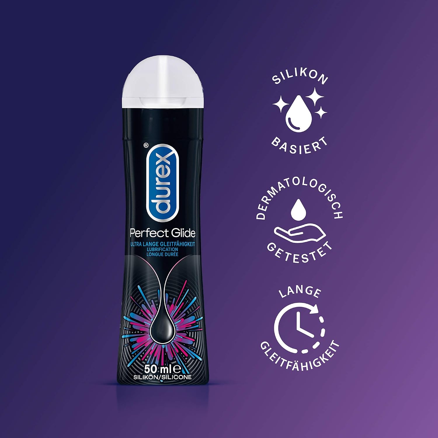 Durex Perfect Glide, Silicone Based Lube, 50ml, Condom Compatible, Non Drying, Long Lasting Formula, Silky Smooth Feel - Image 4