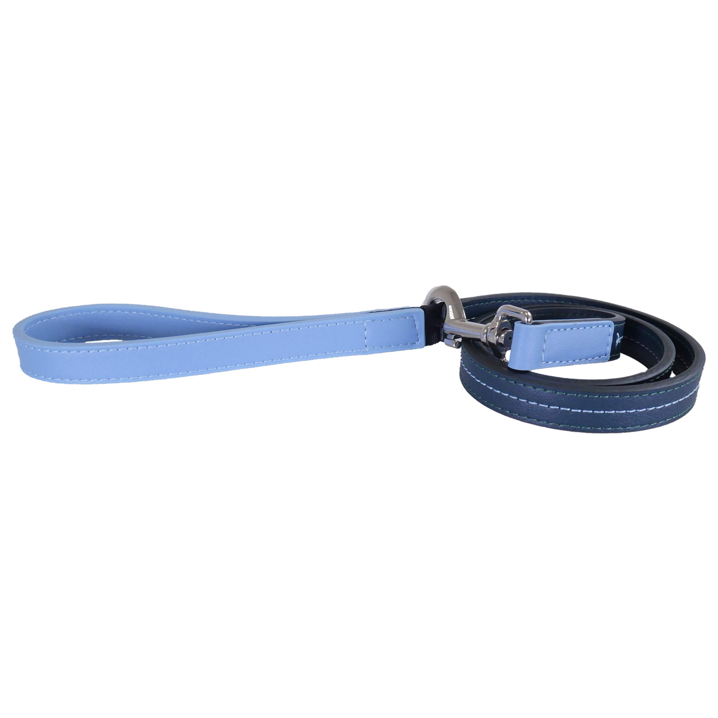 Rosewood Baby blue & navy leather dog lead 3/4 * 40", One Size