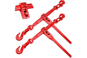 2 Pack Ratchet Chain Binder 3/8"-1/2" with G70 Hooks 9200 lbs WLL for Heavy Equipment, Farm, Construction, Industrial Hauling