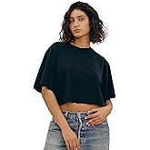 Organic Basics Womens True Boxy Crop Short Sleeve Tee