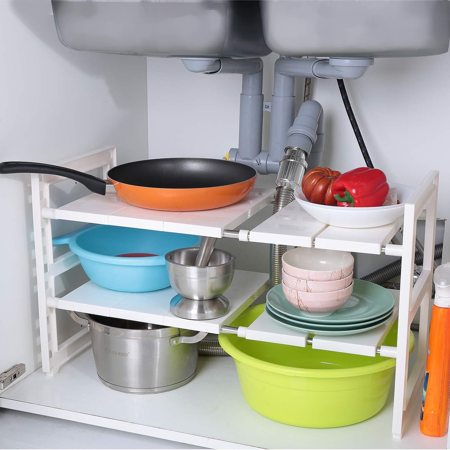 Best Yomym 2 Tiers Expandable Kitchen Storage MultiFunctional Rack Tech Review