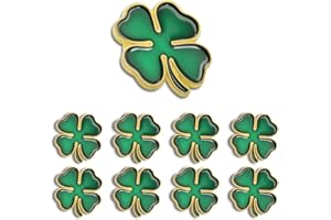 12/24/50/100 Pcs Ireland Irish Green Lucky Four Leaf Clover Lapel Pins Bulk-St. Patrick's Day Shamrock Pin Perfect Gifts Badg