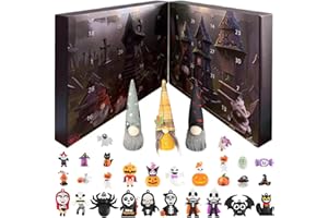 UMQYYMKO 2024 Halloween Gnome Advent Calendar, Halloween advent calendar, Halloween advent calendar with 3 Gnome & 28 Horror-themed dolls, Halloween countdown calendar