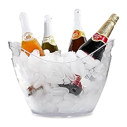 Large Ice Bucket for Parties, 8L Drink Bin, Clear
