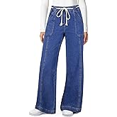 Astylish Jeans for Women Wide Leg Drawstring High Waisted Stretchy Straight Leg Jean Trendy 2025 Denim Pants