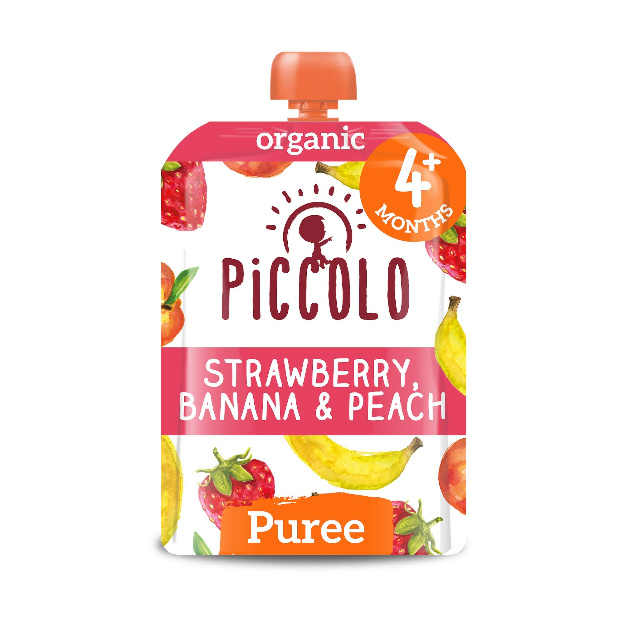 Piccolo Organic Strawberry, Banana & Peach Stage 1 5 Pack Buy Online