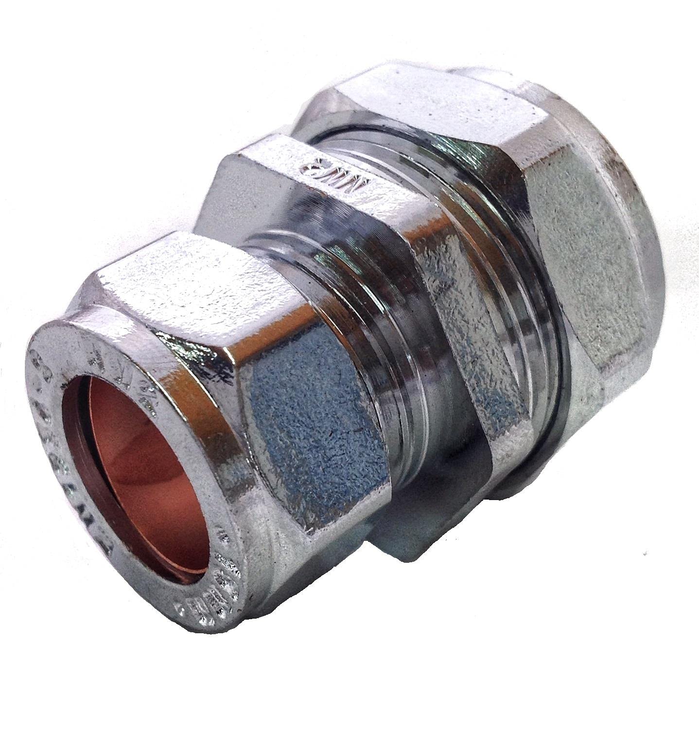 22mm x 15mm Chrome Reducing Couplings - Bag of 2