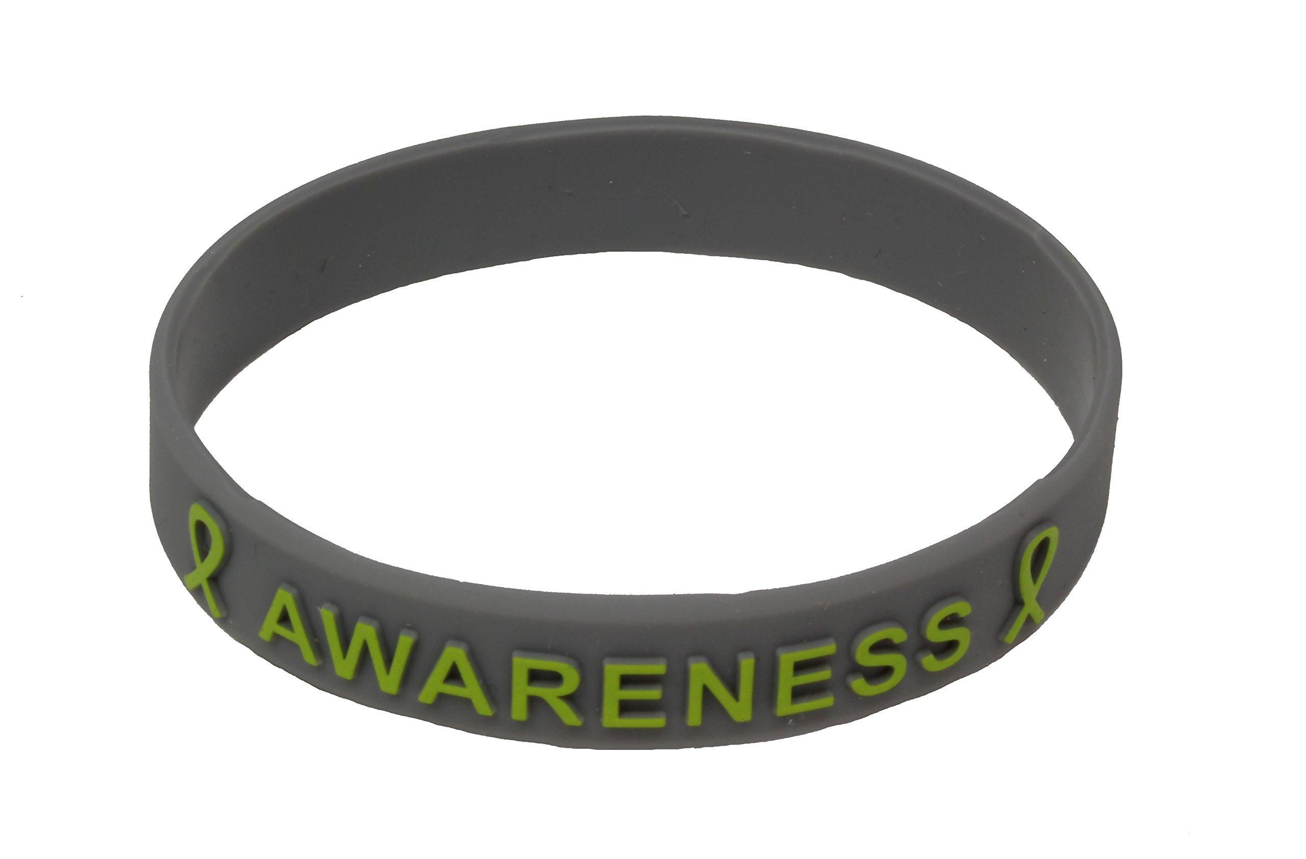 Awareness Products WarehouseMental Health Awareness Silicone Bracelet (Gray and Lime Green)
