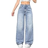 ZendEsltenx Baggy Jeans for Women Wide Leg Trendy Loose Cropped Denim Pants Y2K Boyfriend Jeans