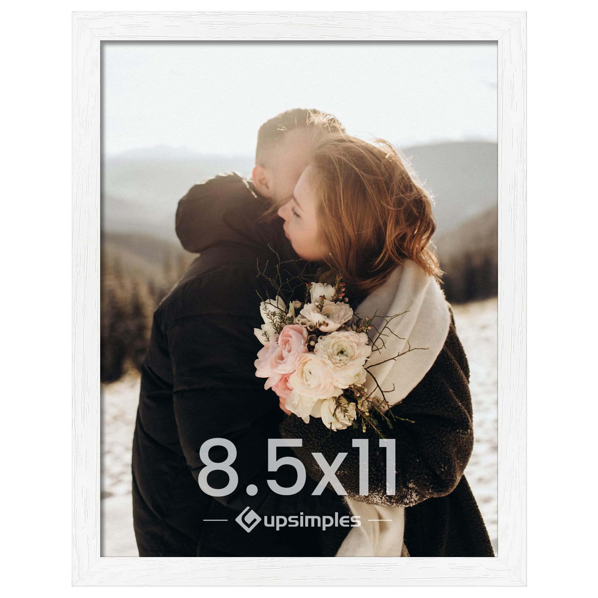 Photo 1 of **FRAME IS BROKEN** upsimples 8.5 By 11 Picture Frame, Wall Gallery Photo Frames with Engineered Wood, White 1 Pack